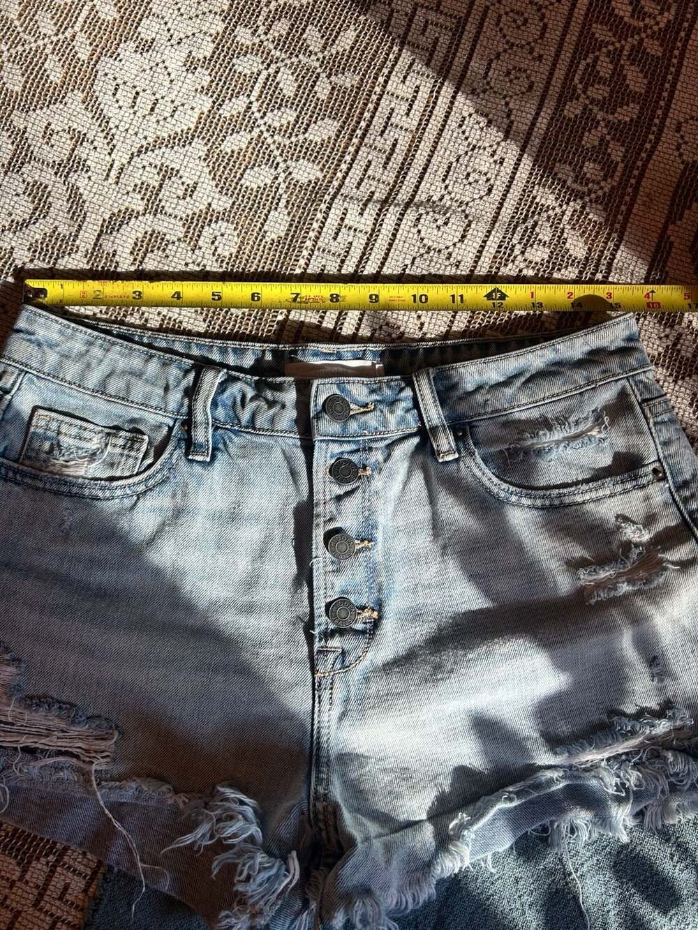Hidden Jeans High Rise Distressed Button Fly Denim Shorts - Picture 8 of 8